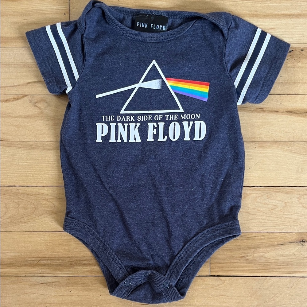 Pink Floyd Dark Side of the Moon Baby Bodysuit Onesie in Navy